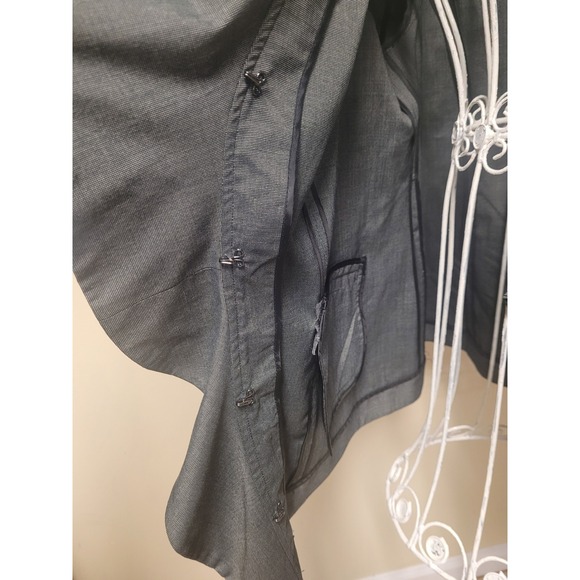 Lane Bryant Womens Gray Ruffle Front Blazer Jacket Sz 18 Elegant Professional - Picture 6 of 9